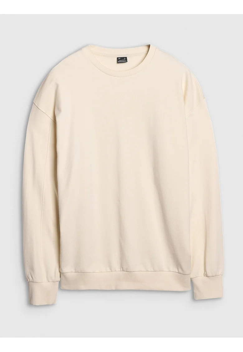 Hanorac barbati  oversize, bej, 100% bumbac, fara fermoar, fara gluga