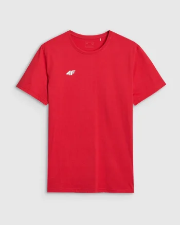 Tricou polo barbati  rosu, bumbac, croiala obisnuita, guler clasic cu 3 nasturi