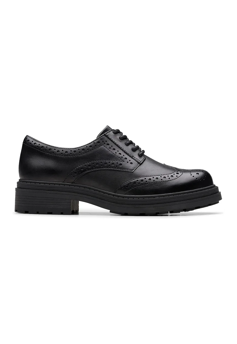 Pantofi Brogue de piele, Negru