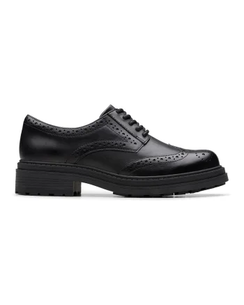 Pantofi Brogue de piele, Negru