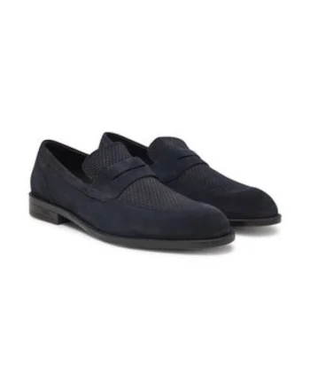 Mocasini dama,  piele intoarsa, bleumarin