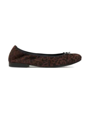 Balerini dama,  piele naturala, negru/maro