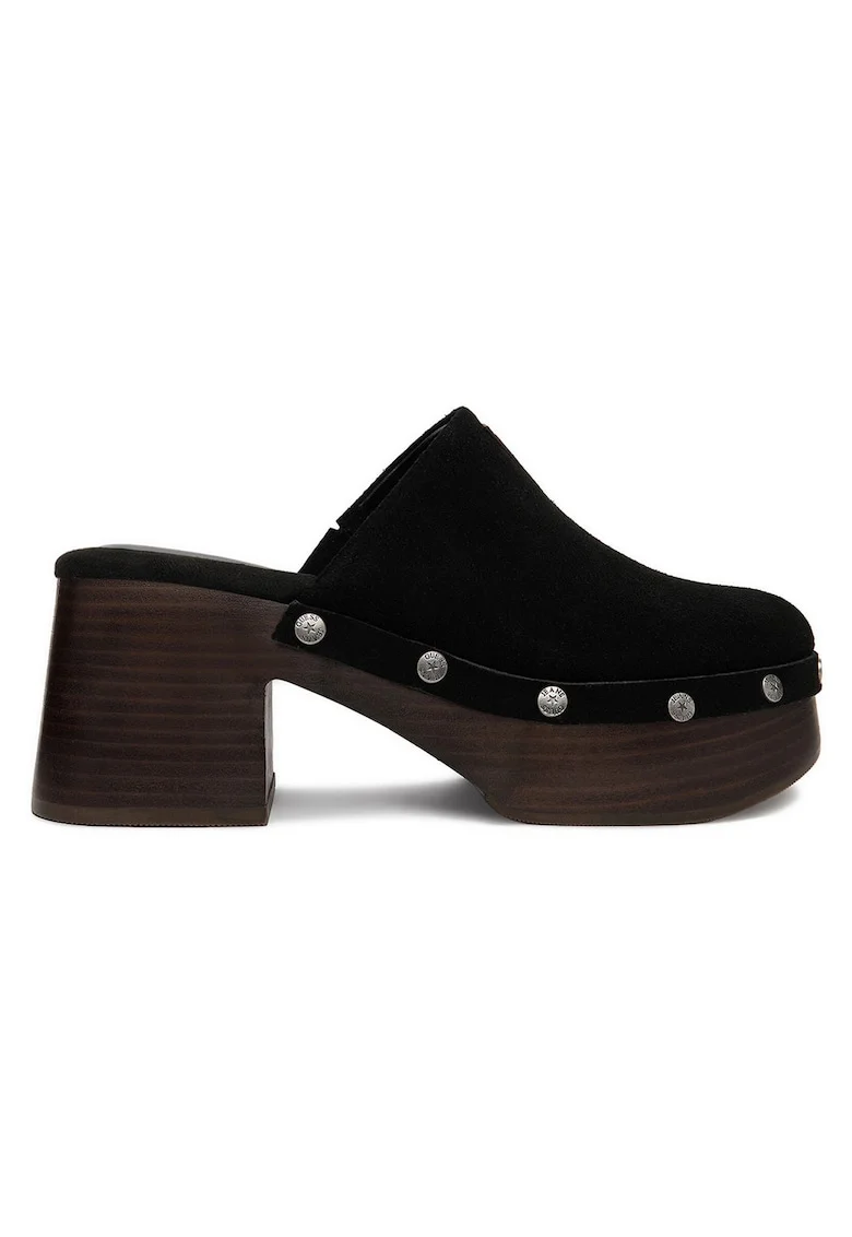 piele naturala, negru, varf rotund, Negru