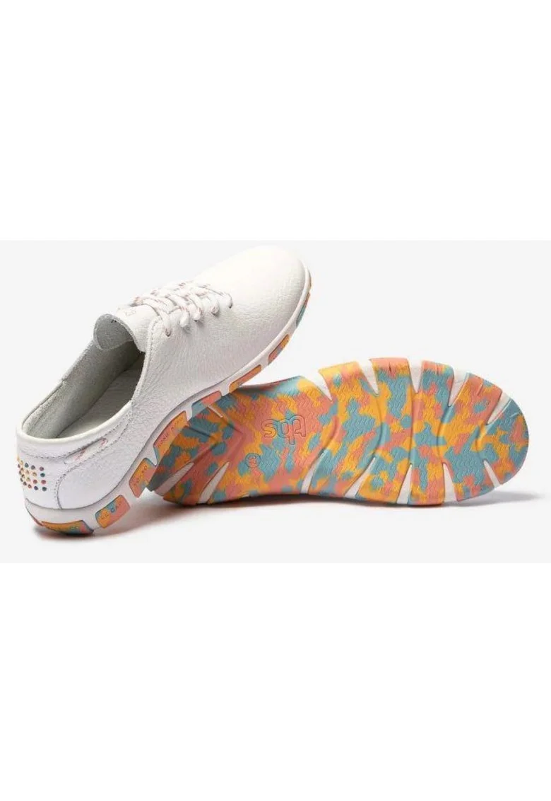 Tenisi dama TBS Jazaru Extra, piele, cu sireturi, alb
