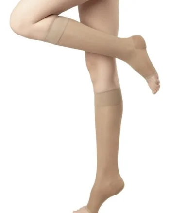 Sosete compresive medicinale cu varf decupat (18-21 mmHg)  140 den, Natural