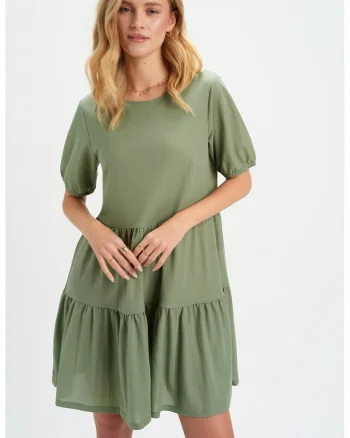 Rochie scurta evazata, Verde deschis