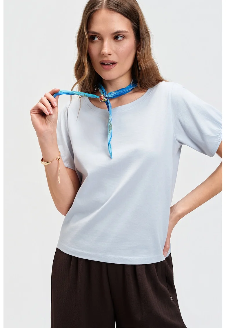 Tricou lejer din bumbac, Albastru pastel