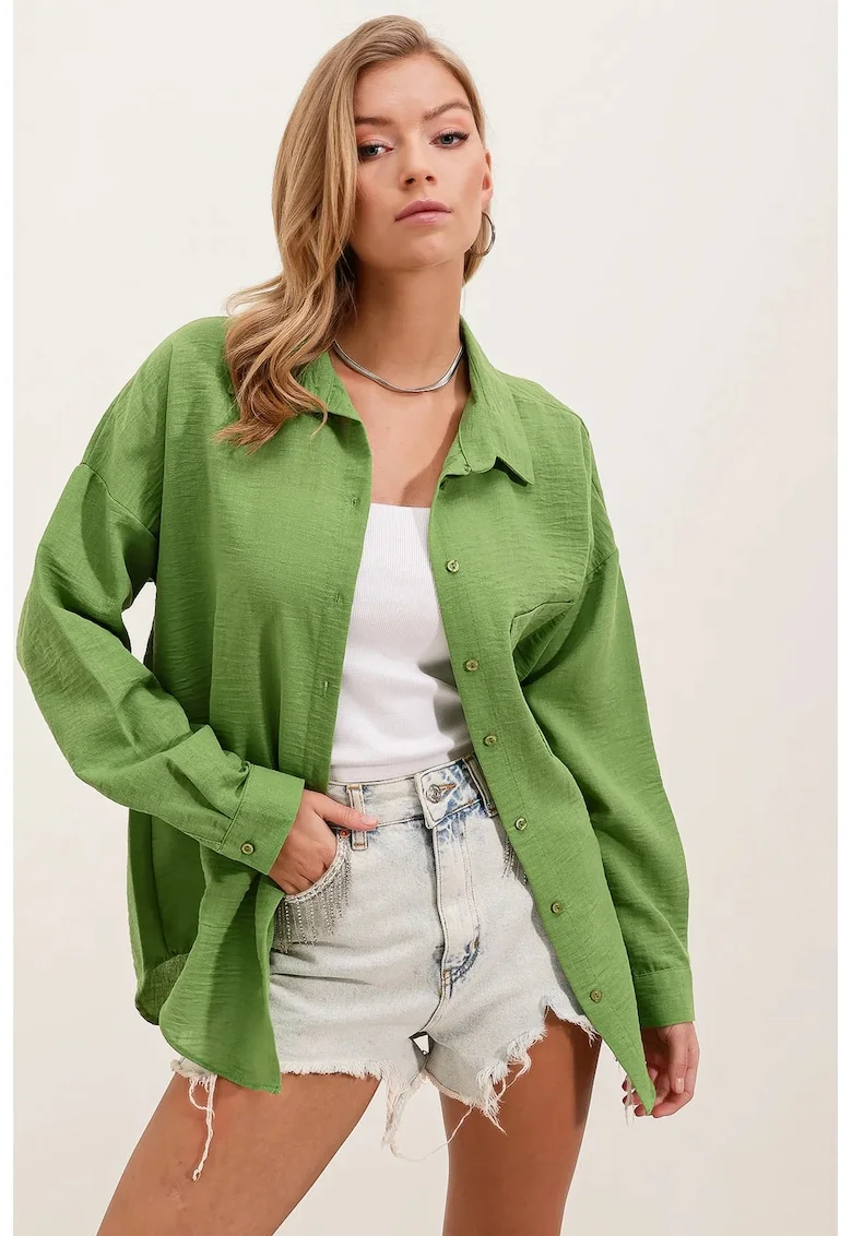 Camasa BDART, cu verde, in, Verde