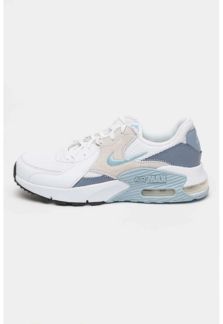 Pantofi sport cu garnituri de piele intoarsa Air Max Excee, Albastru inchis/Albastru prafuit/Alb optic
