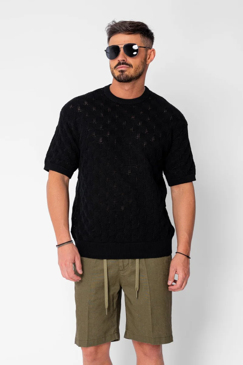 Tricou tricotat Black