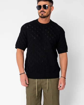 Tricou tricotat Black