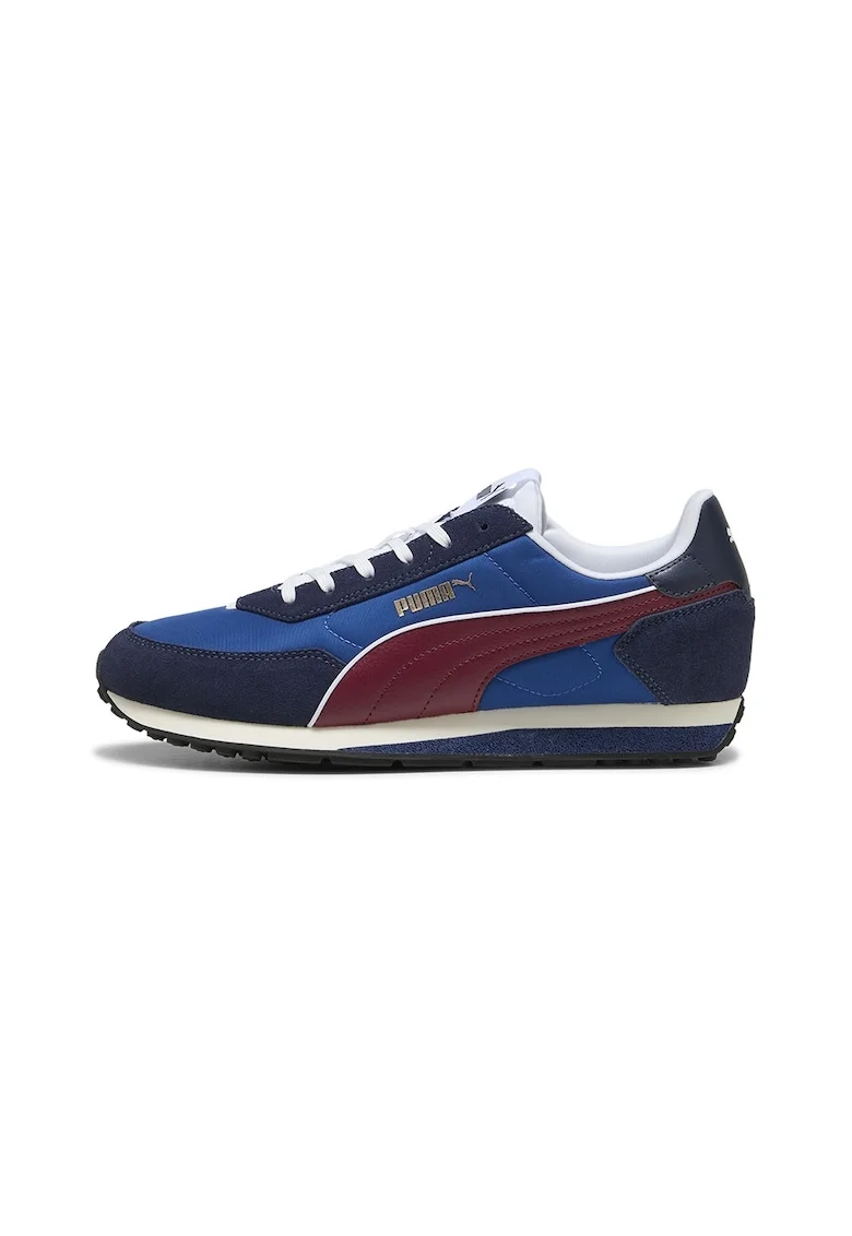 Pantofi sport St Miler de plasa cu garnituri de piele intoarsa, Visiniu/Albastru