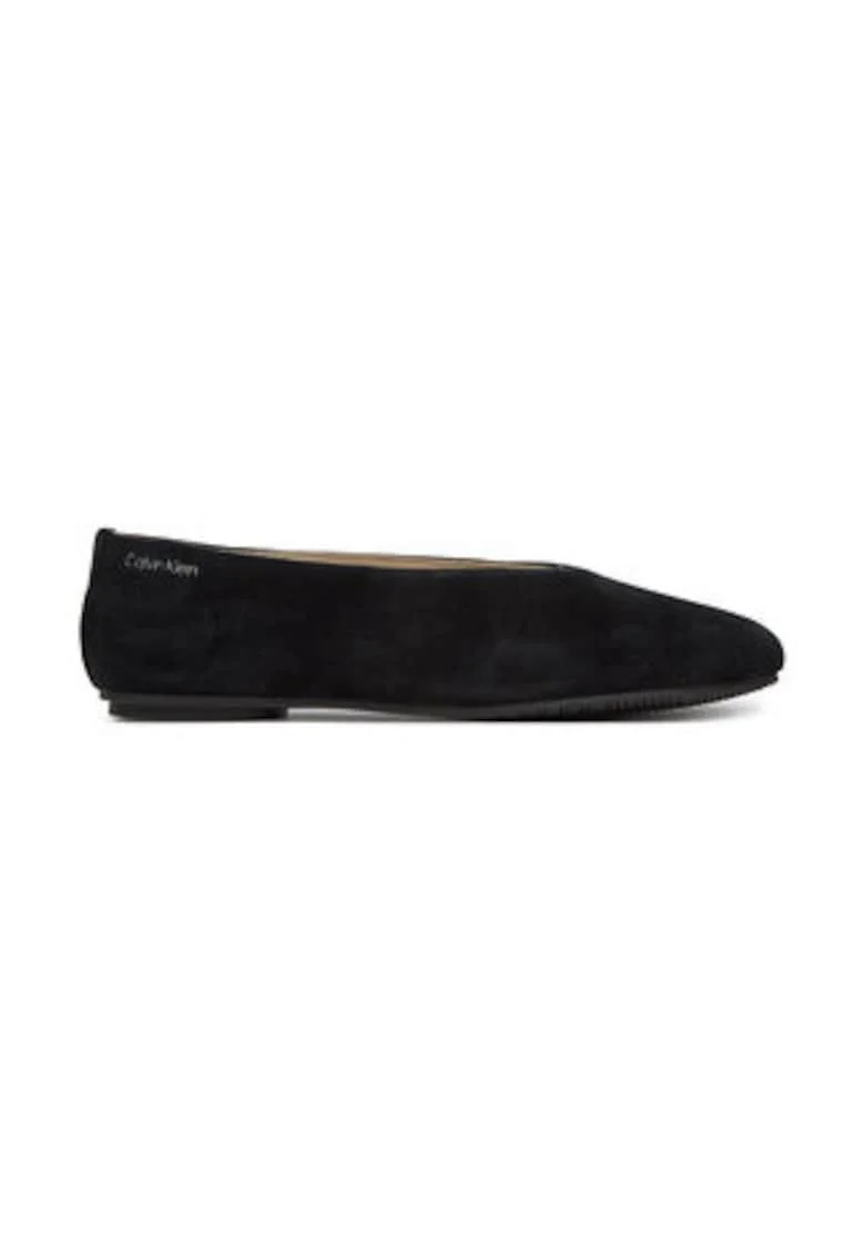 Balerini dama,  piele naturala, negru,