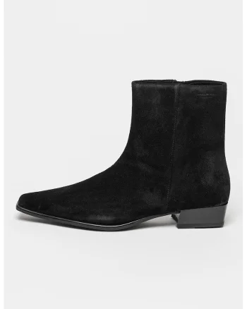 Botine de piele intoarsa cu varf ascutit Nella, Negru