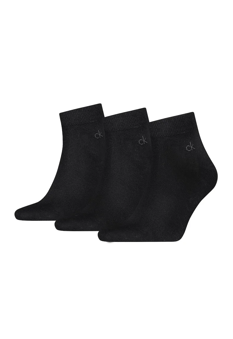 Set de sosete scurte cu logo - 3 perechi, Negru