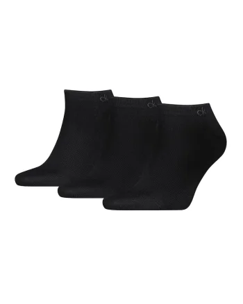 Set de sosete pana la glezna cu model uni - 3 perechi, Negru