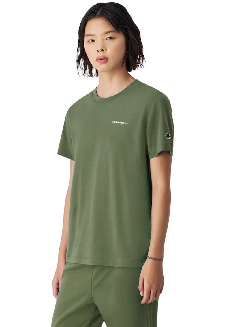 Tricou dama,  verde, croiala slim, 100% bumbac
