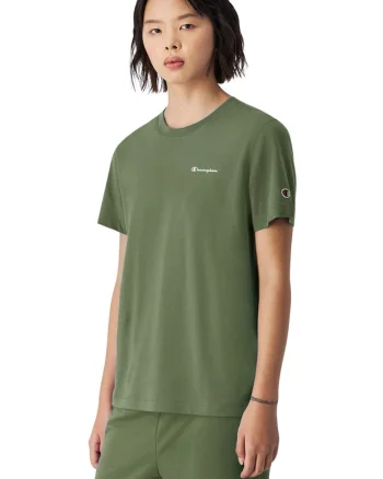 Tricou dama,  verde, croiala slim, 100% bumbac