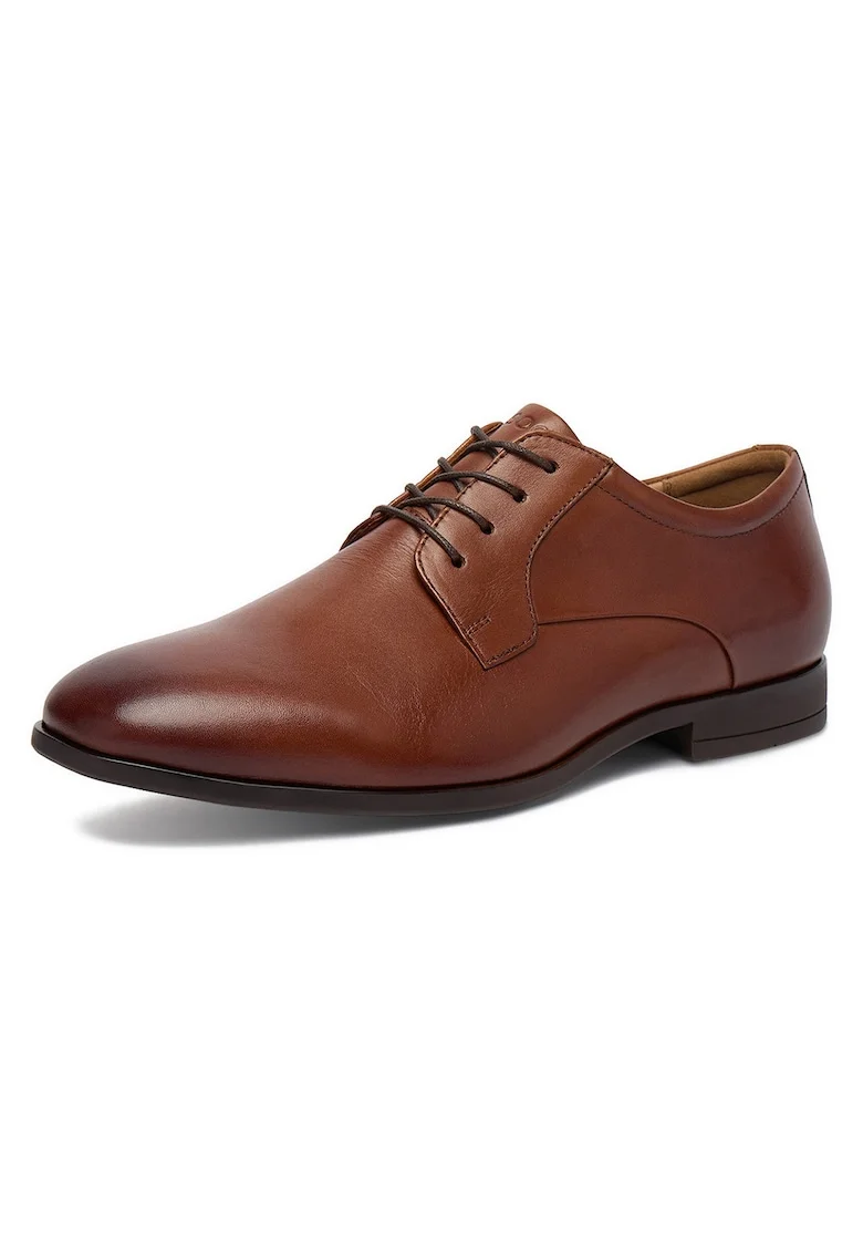 Pantofi barbati,  piele naturala, maro, varf rotund,