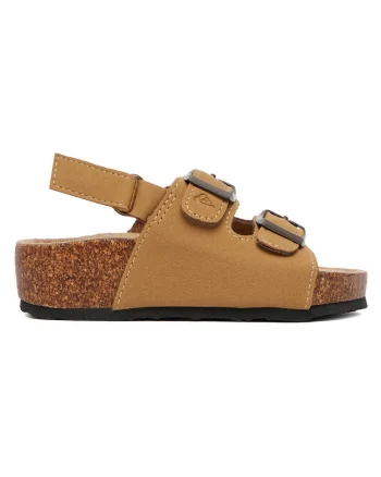 Sandale baieti  maro, sintetic, sistem inchidere Velcro