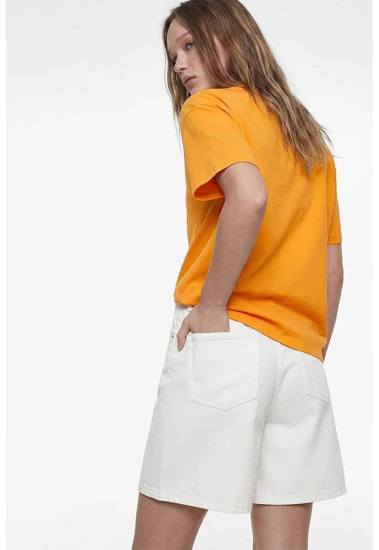 Tricou lejer de bumbac, Portocaliu/Portocaliu mandarina