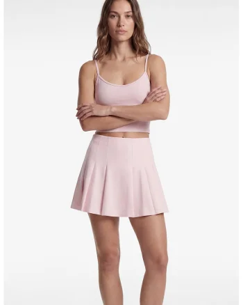 Fusta evazata cu pantaloni scurti pe interior, Roz deschis