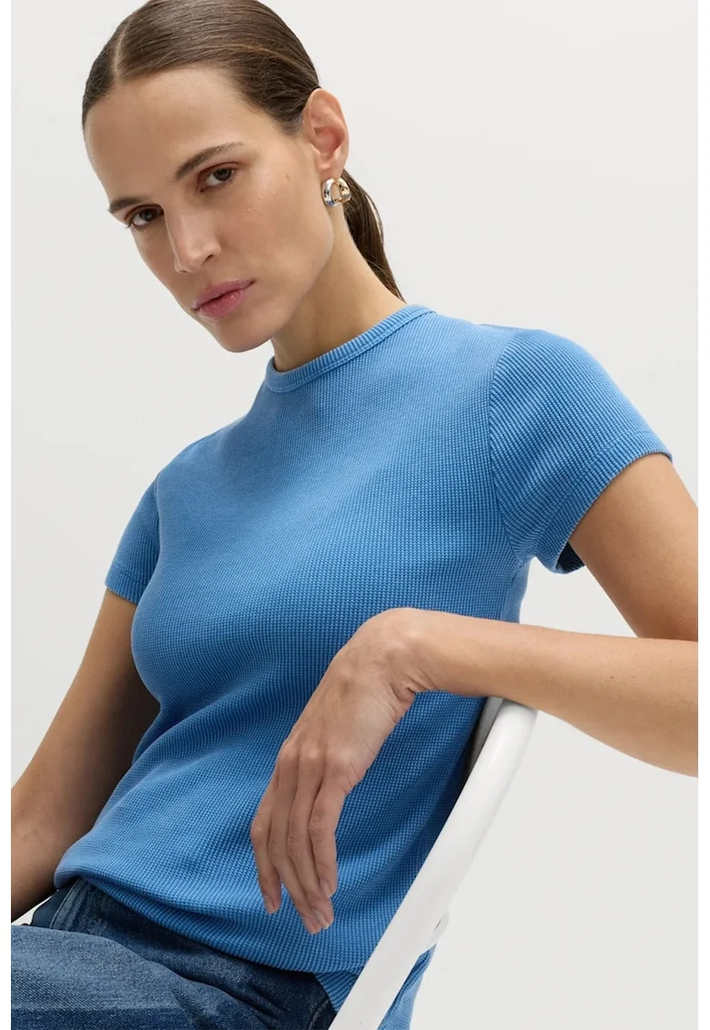 Tricou slim fit din bumbac, Albastru