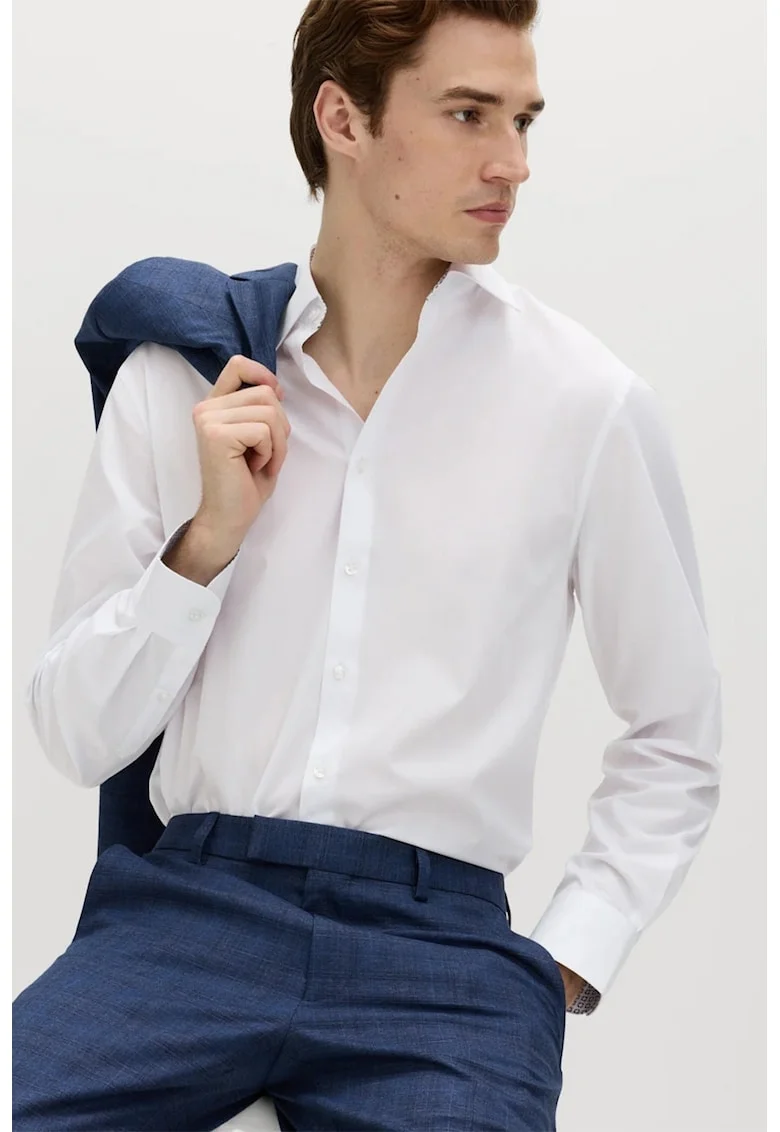 Camasa uni regular fit, Alb