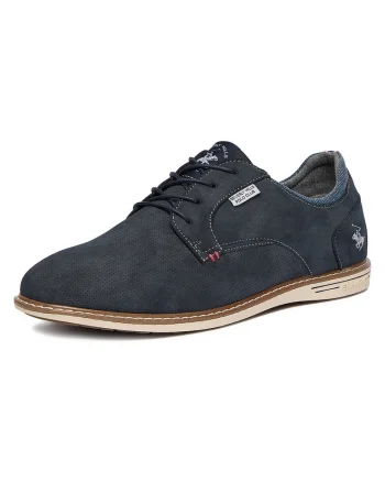 Pantofi barbati,  casual, bleumarin, piele ecologica, interior textil