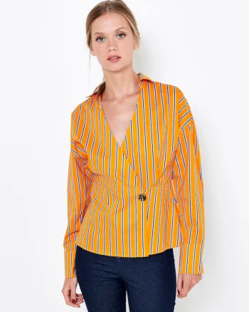 Bluza din bumbac cu model in dungi