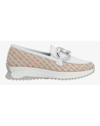Pantofi loafer din piele ecologica si segmente textile