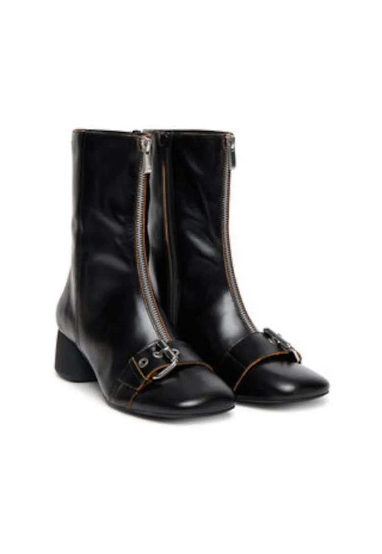 Botine dama 305249876,  Piele naturala, Negru