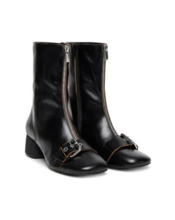 Botine dama 305249876,  Piele naturala, Negru