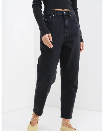Blugi mom fit cu talie inalta, Gri antracit