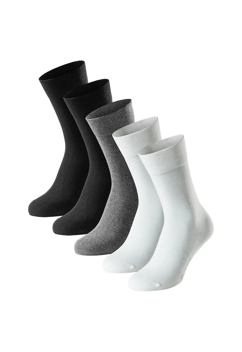 Set de sosete lungi Bluebird - 5 perechi, Alb/Negru/Gri