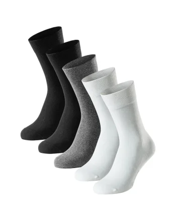 Set de sosete lungi Bluebird - 5 perechi, Alb/Negru/Gri