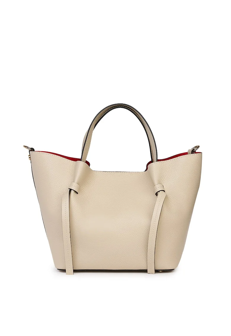 Geanta shopper din piele naturala Veronica, Crem