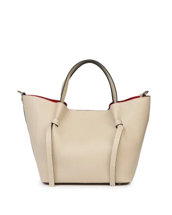 Geanta shopper din piele naturala Veronica, Crem