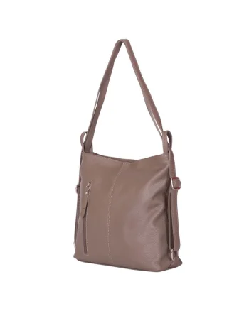 Geanta rucsac 2-in-1 din piele naturala Alesandra, Kaki
