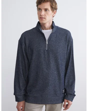 Bluza de trening cu fenta cu fermoar, Gri inchis