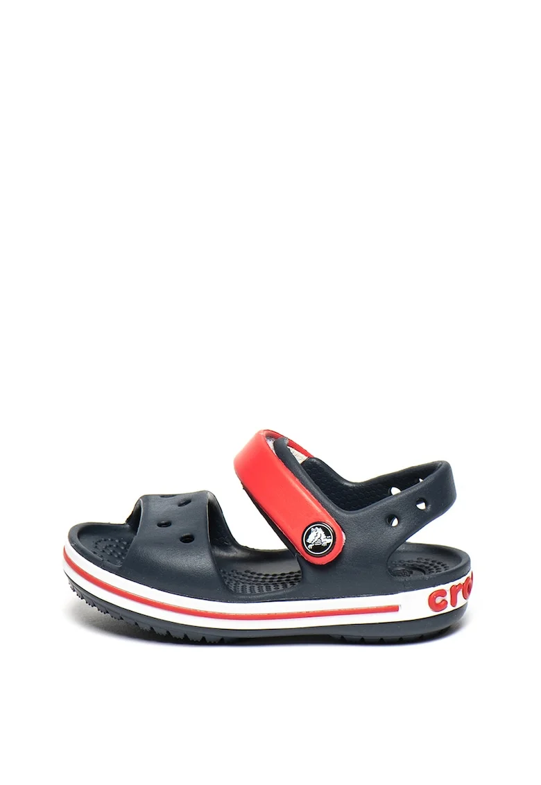 Sandale relaxed fit cu velcro, Negru/Rosu, Rosu/Negru