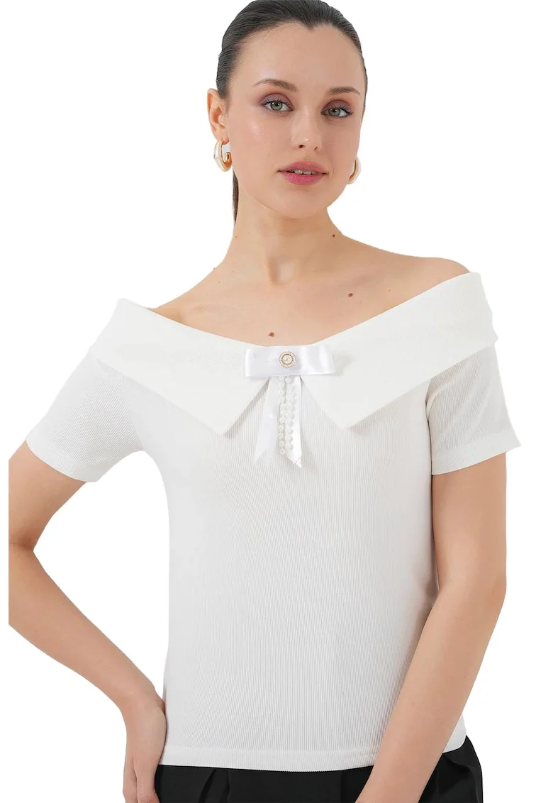 Tricou dama,  Jerseu, Alb,