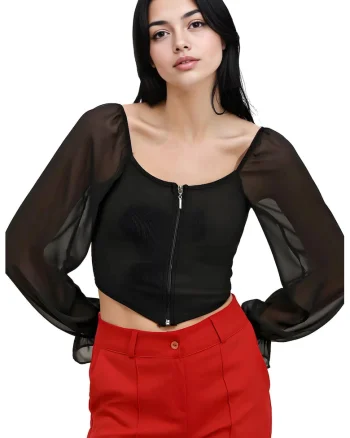 Bluza pentru dama, HiCCUP, Poliester/Lycra, Negru