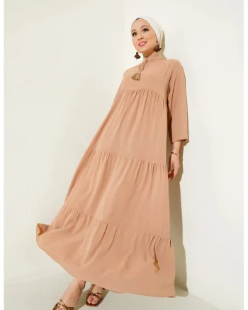 Rochie maxi dama, HiCCUP, poliester/lycra, lejera, maro