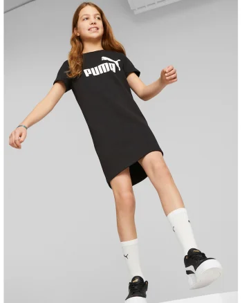 Rochie-tricou cu imprimeu logo ESS+, Alb/Negru