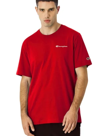 Tricou barbatesc  rosu, bumbac, croiala standard, logo mic