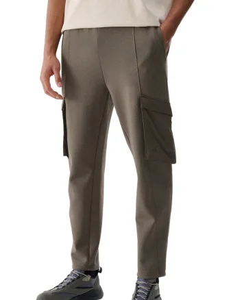 Pantaloni barbati 4FWSS25TTROM0990,  Bumbac/Poliester, Maro inchis