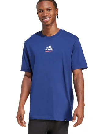Tricou cu imprimeu pe partea din spate Gallery, Alb murdar/Albastru petrol