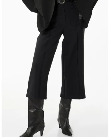 Pantaloni evazati cu o curea, Negru