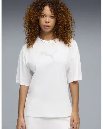 Tricou de bumbac cu decolteu la baza gatului Essentials, Alb optic/Transparent
